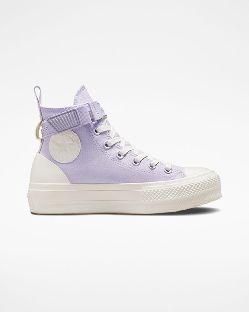 Pantofi Platforma Dama Converse Chuck Taylor All Star Lift Utility Curea Inalti Violet Violet | RO AEGX13756